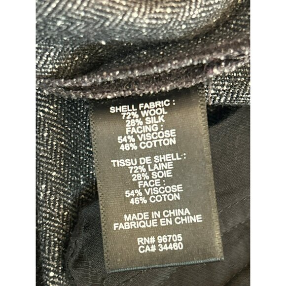 Rebecca Taylor Women's Gray Wool Silk Blend Cropped Wide Leg Pants Size 10 - Picture 7 of 8